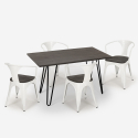table 120x60 + 4 chaises style salle à manger et cuisine wismar wood Prix