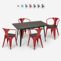 table 120x60cm + 4 chaises style industriel salle à manger cuisine caster wood Choix