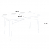 table 120x60cm + 4 chaises style Lix industriel salle à manger cuisine caster wood 