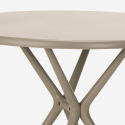 Table Ronde 80cm Beige + 2 Chaises Design Moderne jardin bar restaurant Gianum 