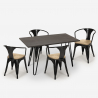 table 120x60 + 4 chaises style industriel bar restaurant cuisine wismar top light Caractéristiques