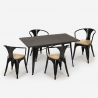 table 120x60cm industriel + 4 chaises style bar restaurant cuisine caster top light Caractéristiques