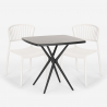 Ensemble 2 Chaises et 1 Table Carrée Noire 70x70cm Design pour Extérieur Jardin bar restaurant terrasse Magus Dark Caractéristiq