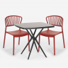 Ensemble 2 Chaises et 1 Table Carrée Noire 70x70cm Design pour Extérieur Jardin bar restaurant terrasse Magus Dark Achat