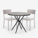 Ensemble Table Ronde Noire 80cm et 2 Chaises Design Moderne pour jardin restaurant bar Aminos Dark Caractéristiques