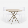 Ensemble Table Carrée Beige Polypropylène 70x70cm et 2 Chaises Design pour jardin restaurant bar Larum Achat