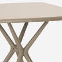 Ensemble Table Carrée Beige Polypropylène 70x70cm et 2 Chaises Design pour jardin restaurant bar Larum 