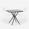Ensemble 2 Chaises Design Moderne et 1 Table Carrée Noire 70x70cmpour Jardin Restaurant Bar Larum Dark Caractéristiques