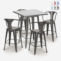 table 60x60cm + 4 tabourets style bar cuisine bucket Remises