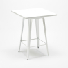 table 60x60cm blanc métal + 4 tabourets Lix bar cuisine bucket white 