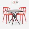 Ensemble Table Carrée Noire 70x70cm et 2 Chaises Extérieur Jardin Restaurant Bar Design Saiku Dark Offre