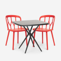 Ensemble Table Carrée Noire 70x70cm et 2 Chaises Extérieur Jardin Restaurant Bar Design Saiku Dark Choix
