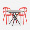 Ensemble Table Carrée Noire 70x70cm et 2 Chaises Extérieur Jardin Restaurant Bar Design Saiku Dark Choix
