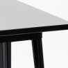 ensemble table noire 60x60cm industriel 4 tabourets Lix bucket black top light Prix