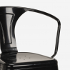 table haute noire 60x60cm + 4 tabourets bar cuisine bucket black 