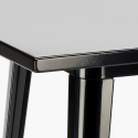 table haute noire 60x60cm et 4 tabourets style bois métal bucket wood black 