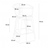 ensemble table haute 60x60cm 4 tabourets Lix industriel bois métal bucket wood 