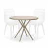 Ensemble 2 Chaises Design Moderne Table Ronde Beige 80cm Extérieur Jardin Cuisine Restaurant Bardus Catalogue