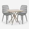 Ensemble 2 Chaises Polypropylène et 1 Table Carrée Beige 70x70cm jardin Cuisine Restaurant Design Cevis Achat