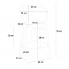 ensemble 4 tabourets table bois 60x60cm industriel bar cuisine mason 