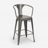 ensemble 4 tabourets table bois 60x60cm industriel bar cuisine mason 