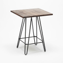 ensemble table bois 60x60cm 4 tabourets industriel cuisine bar mason noix 