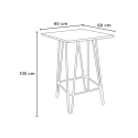 ensemble table bois 60x60cm 4 tabourets industriel cuisine bar mason noix 