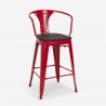 ensemble 4 tabourets table bois métal 60x60cm industriel mason wood 