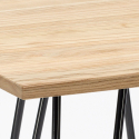 ensemble 4 tabourets Lix table bois métal 60x60cm industriel mason wood 