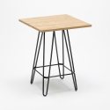 ensemble 4 tabourets Lix table bois métal 60x60cm industriel mason wood 