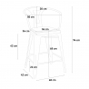 ensemble 4 tabourets table bois métal 60x60cm industriel mason wood 