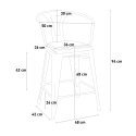 ensemble table haute 60x60cm 4 tabourets bar cuisine mason top light 