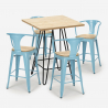 ensemble table haute 60x60cm 4 tabourets bar cuisine mason top light Caractéristiques