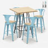 ensemble table haute 60x60cm 4 tabourets bar cuisine mason top light Remises