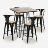ensemble table haute 60x60cm 4 tabourets bar cuisine mason noix top light Caractéristiques