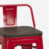 ensemble table bois métal 60x60cm 4 tabourets style mason noix steel top 