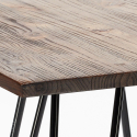 ensemble table bois métal 60x60cm 4 tabourets style Lix mason noix steel top 