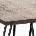ensemble table bois métal 60x60cm 4 tabourets style mason noix steel top 
