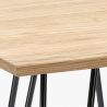 ensemble table 60x60cm 4 tabourets style bar industriel mason steel top light 