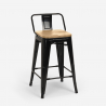 ensemble 4 tabourets style table 60x60cm industriel mason noix steel top light 