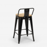 ensemble 4 tabourets style table 60x60cm industriel mason noix steel top light 