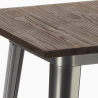 ensemble table haute bois 60x60cm 4 tabourets Lix industriel métal bruck 