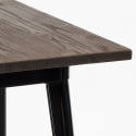 ensemble 4 tabourets métal table haute bois 60x60cm bruck black 