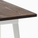 ensemble 4 tabourets table haute bois métal 60x60cm bar bruck white 