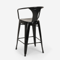 ensemble 4 tabourets table haute bois métal 60x60cm bar bruck white 