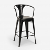 ensemble 4 tabourets table haute bois métal 60x60cm bar bruck white 