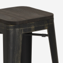 ensemble table haute 60x60cm 4 tabourets Lix bois industriel bar bent Dimensions