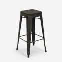 ensemble bar 4 tabourets bois industriel table haute 60x60cm bent black Modèle