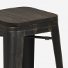 ensemble bar 4 tabourets bois industriel table haute 60x60cm bent black Dimensions