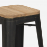 ensemble 4 tabourets Lix table haute 60x60cm bois bar industriel bent white Dimensions